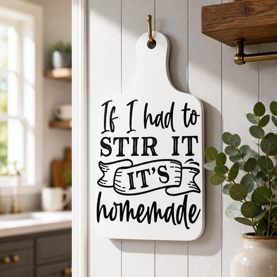If I Had to Stir It It’s Homemade Decorative Cutting Board Kitchen Decor 12x7