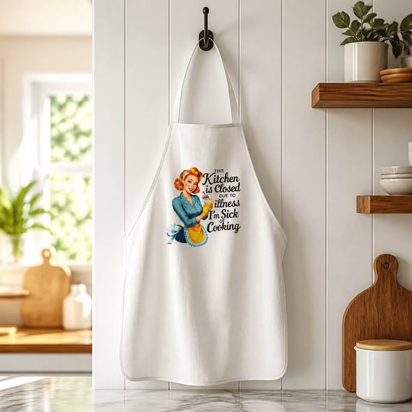 Kitchen Apron This Kitchen Is Closed Sick of Cooking