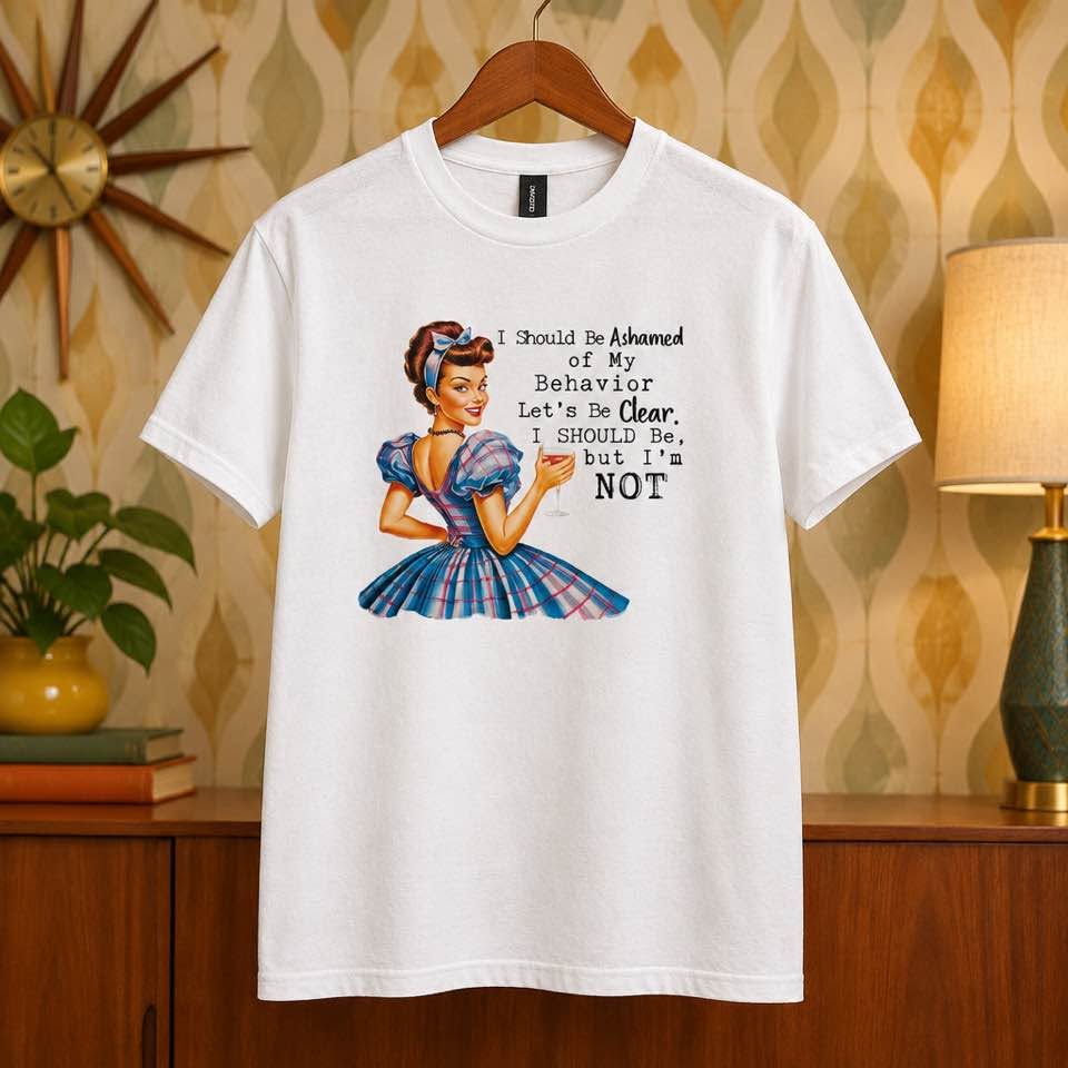 Vintage Sass & Class Graphic Tee – Funny Women's Retro Shirt Size Small
