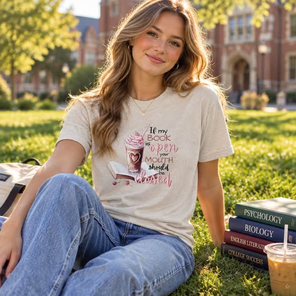 Book Lover Graphic T-Shirt – Handmade – Size Small