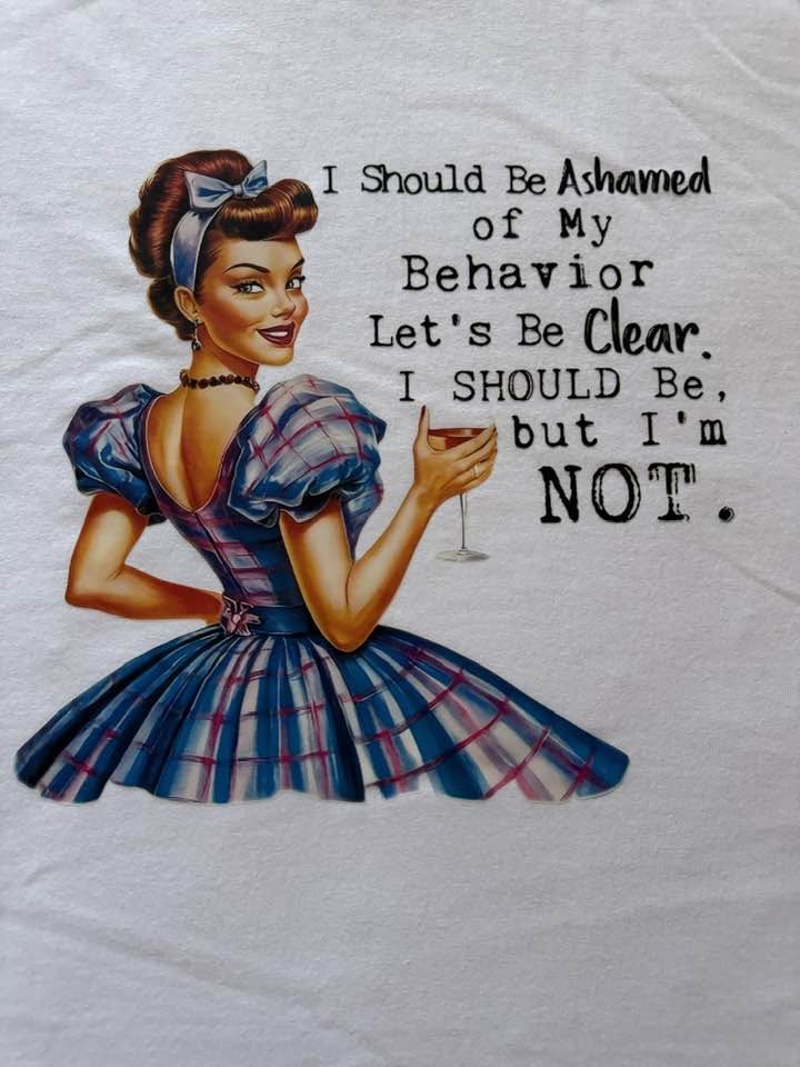 Vintage Sass & Class Graphic Tee – Funny Women's Retro Shirt Size Small