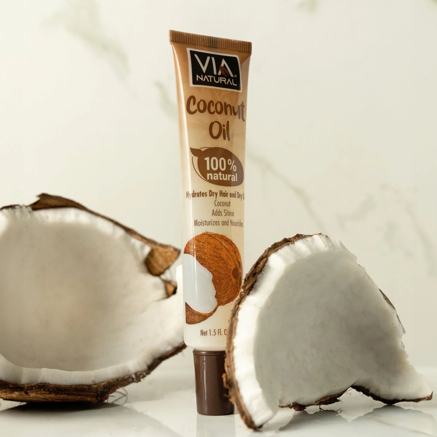 Via Natural Ultra Care Moisturizing Coconut Oil for Hair, Scalp & Body Treatment, 1.5 Fl oz,