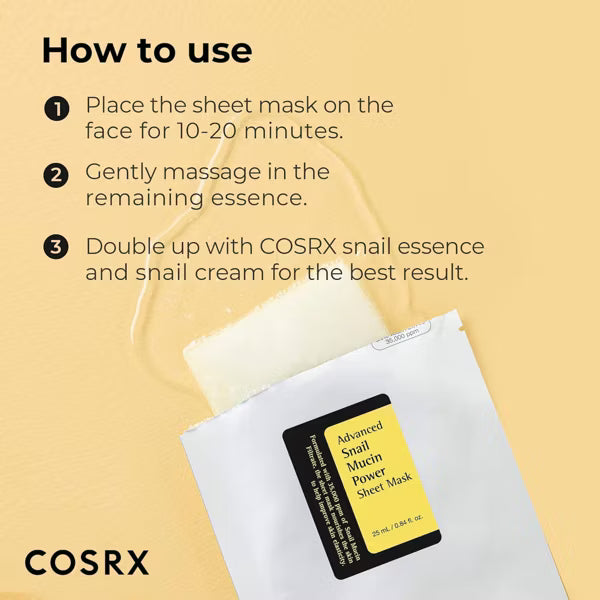 COSRX Advanced Snail Mucin Power Sheet Mask - Beauty&Beyond