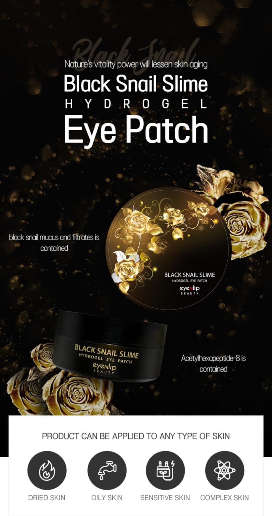 Black Snail Hydrogel Eye Patch - Beauty&Beyond