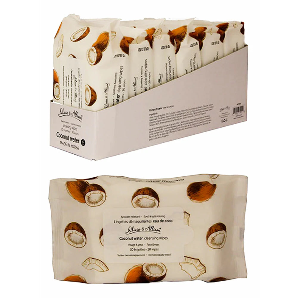 Coconut Water Cleansing Wipes (30 Count) - Beauty&Beyond