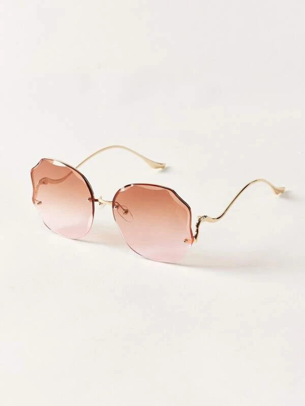 Ombre Rimless Pink Sunglasses