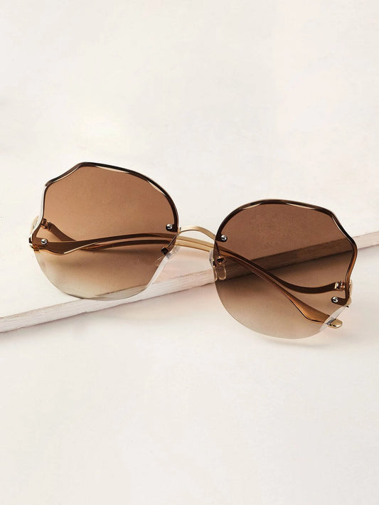 Rimless Brown Sunglasses