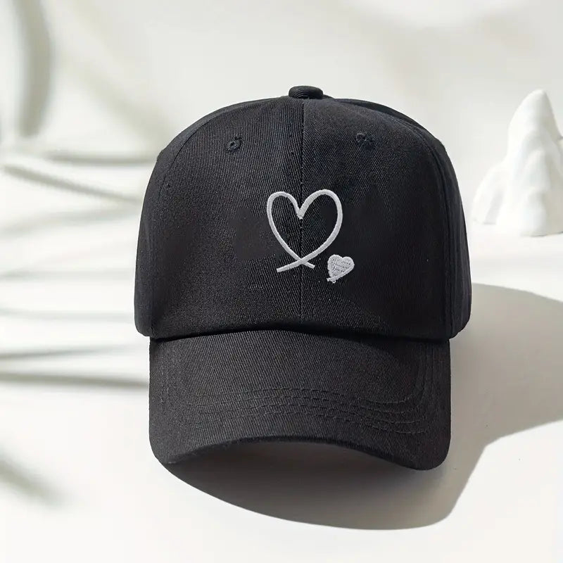 Heart Black Baseball Hat