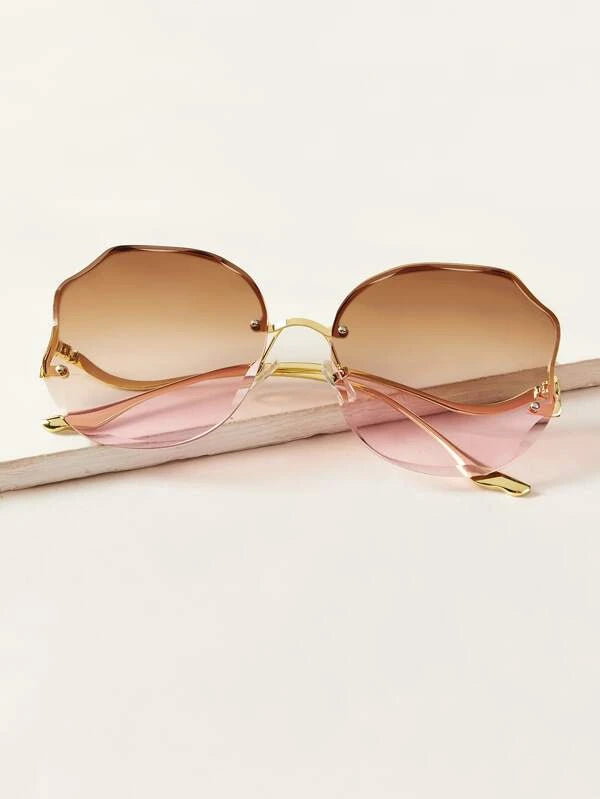 Ombre Rimless Pink Sunglasses