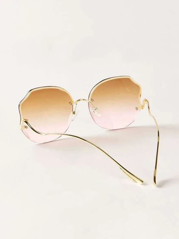 Ombre Rimless Pink Sunglasses