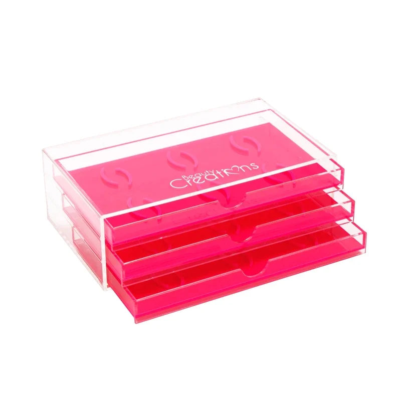 18 eyelash organizer in pink acrylic